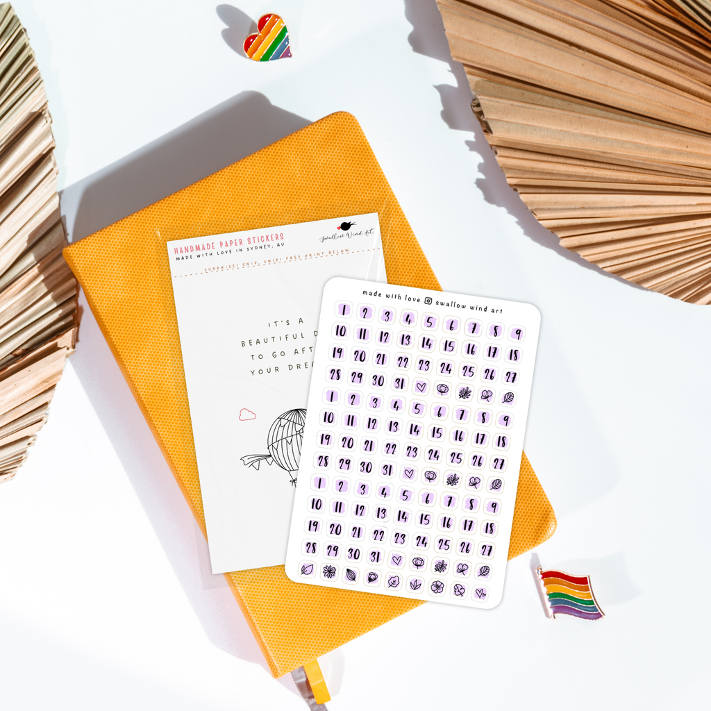 Sticker Sheet - Functional Date Dot Journal Stickers