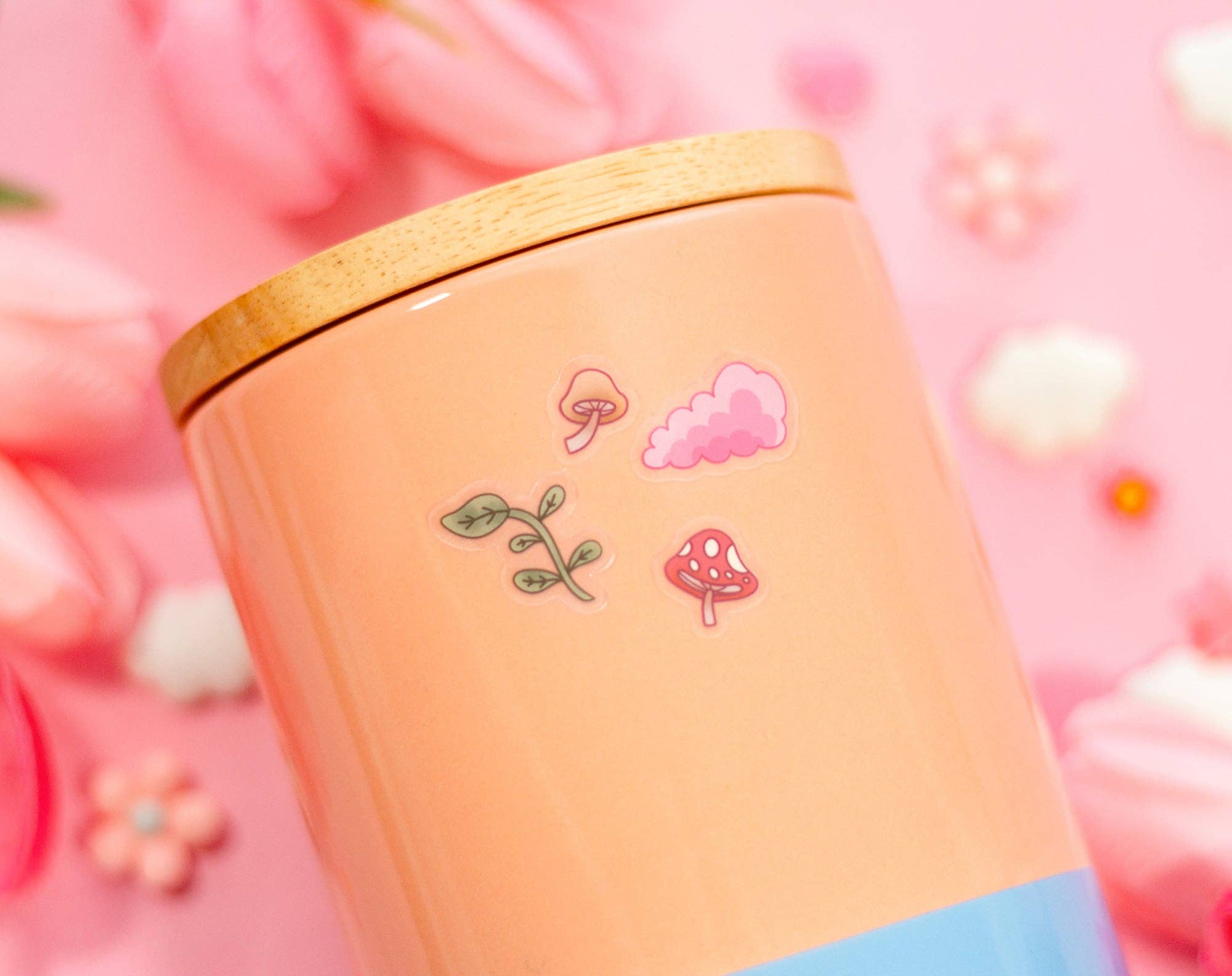 Mushroom Cottagecore Clear Deco Sticker Sheet