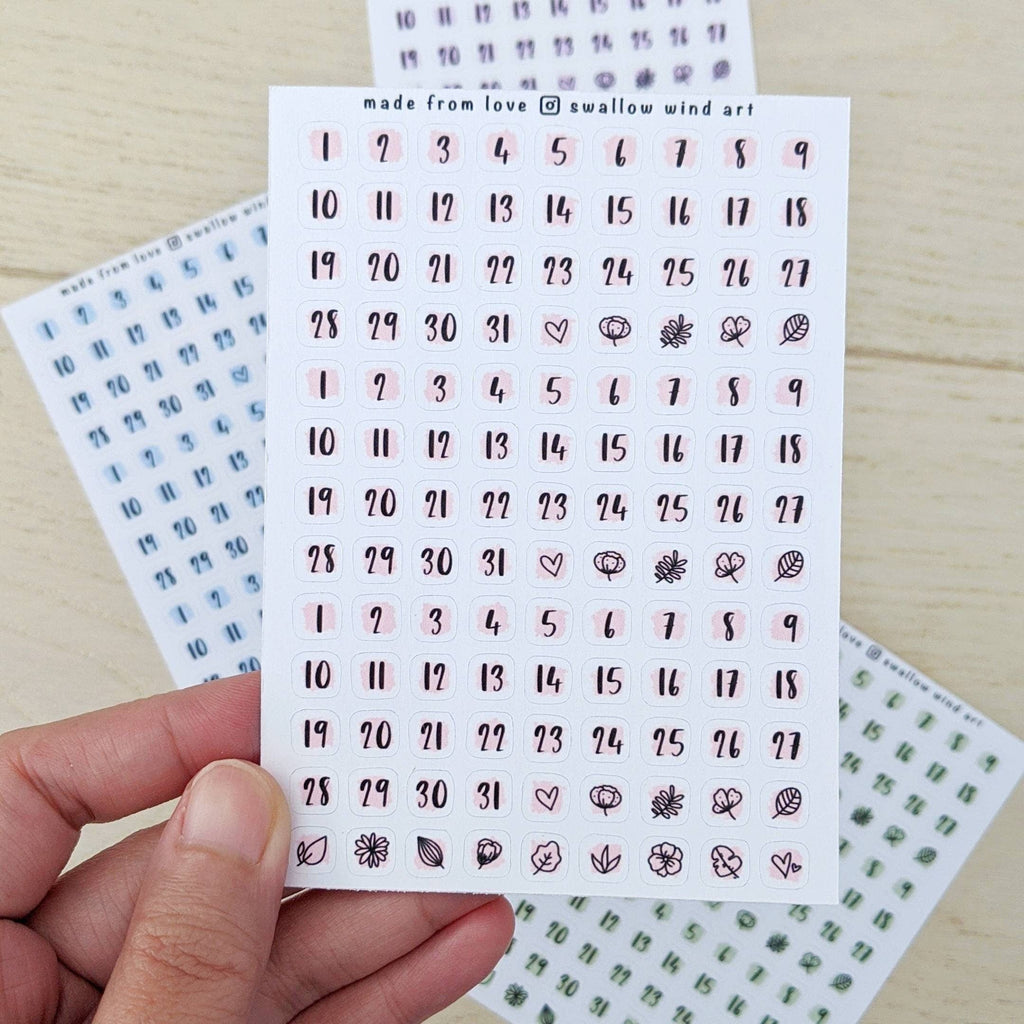 Sticker Sheet - Functional Date Dot Journal Stickers