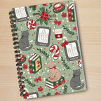 Cats and Books Christmas Notebook