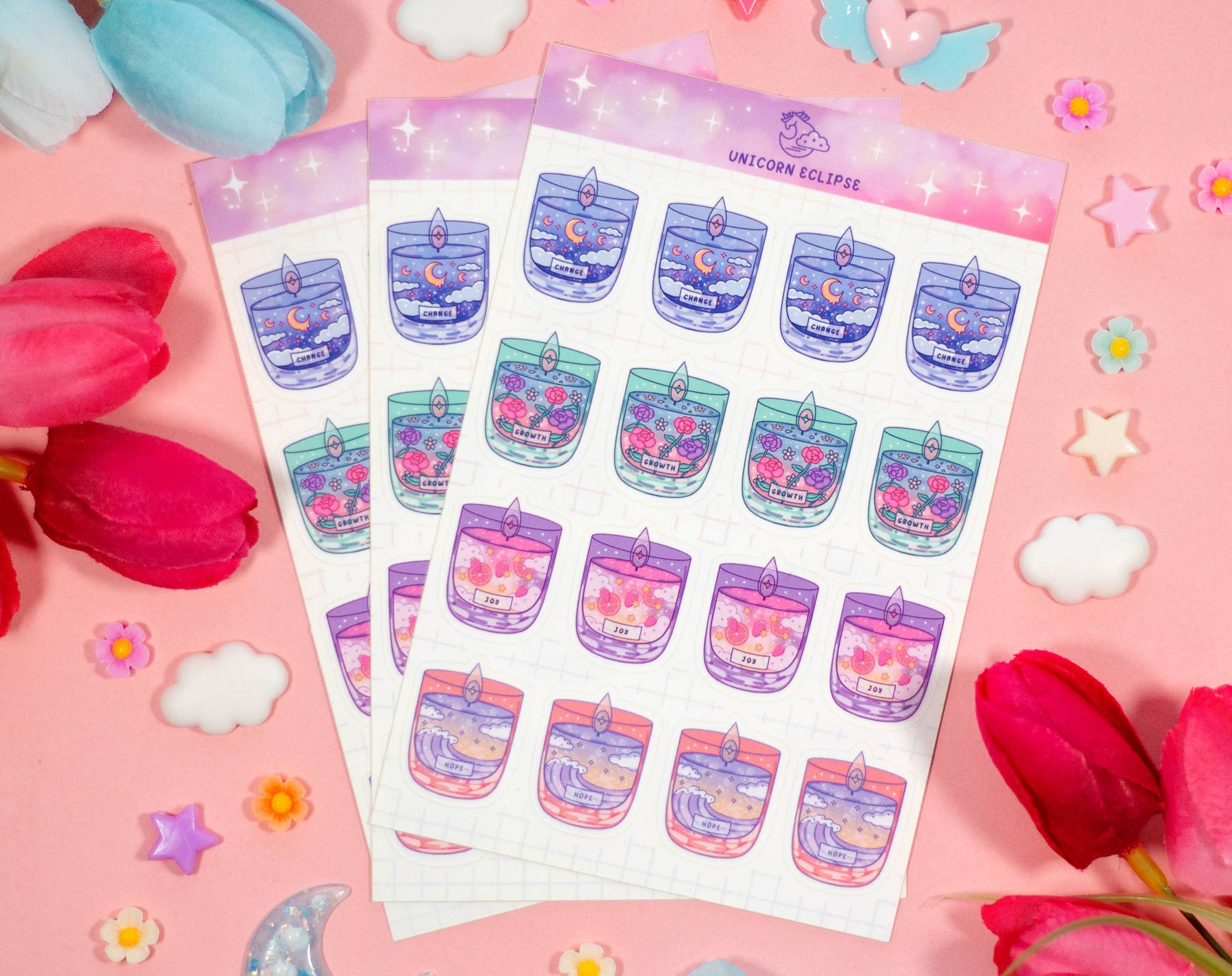 Affirmation Candles Sticker Sheet