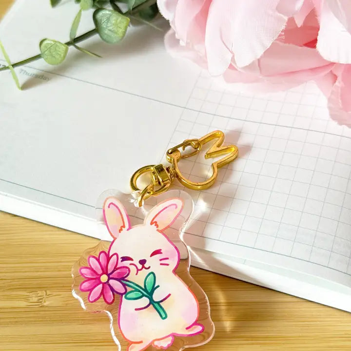 Spring Bunny Keychain