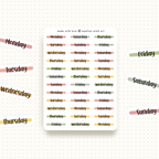 Sticker Sheet - Functional Day of the Week, Bloom