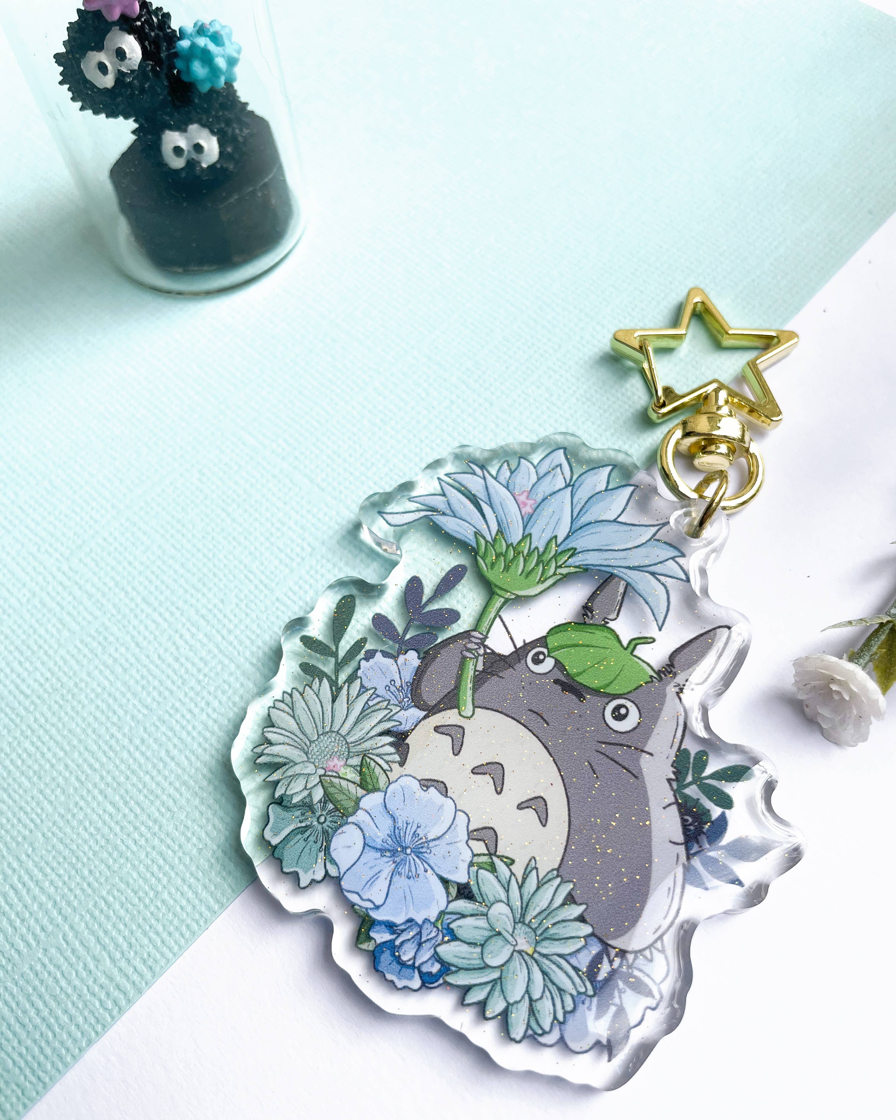 Forest Spirit Acrylic Charm | Anime Floral Keychain