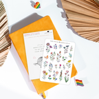 Sticker Sheet - Wildflowers and Leaves v2