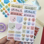 Sticker Sheet - Flag Dot Square Heart Floral