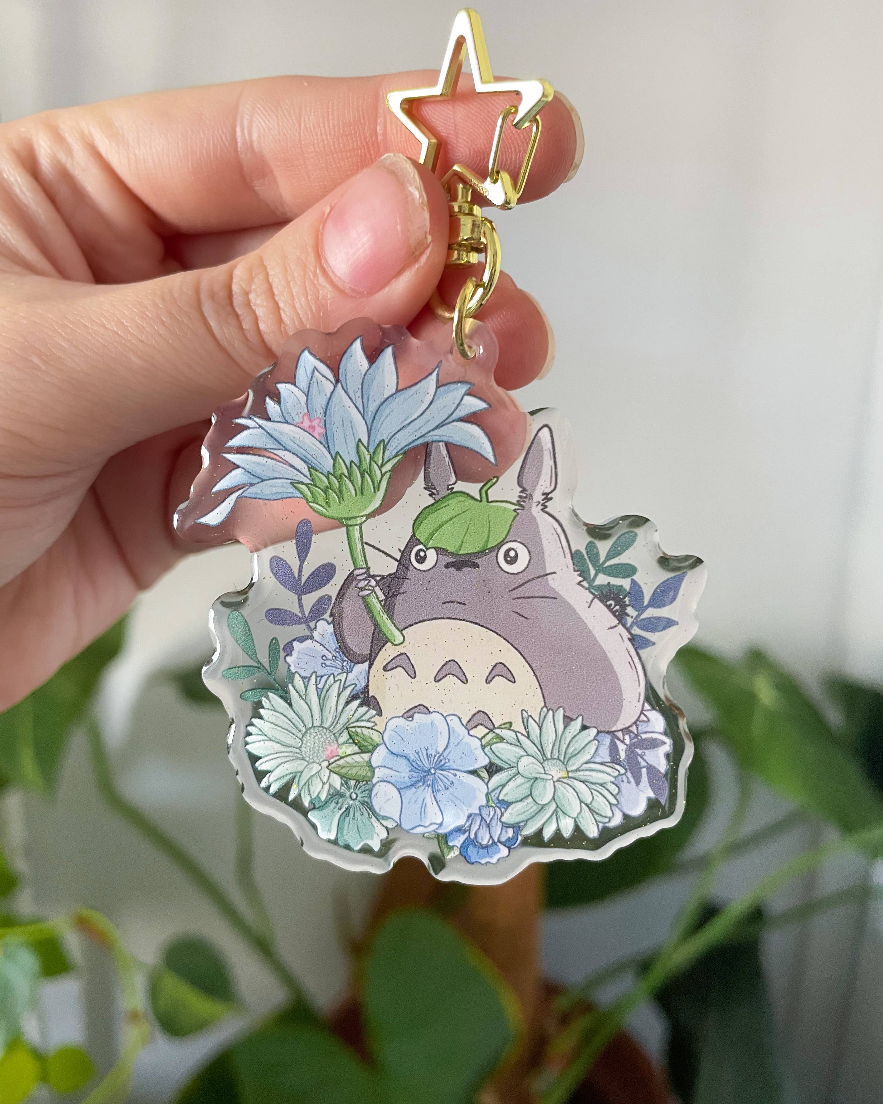 Forest Spirit Acrylic Charm | Anime Floral Keychain