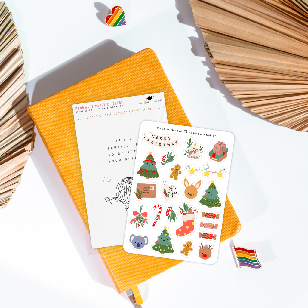 Sticker Sheet - Cute Australian Christmas