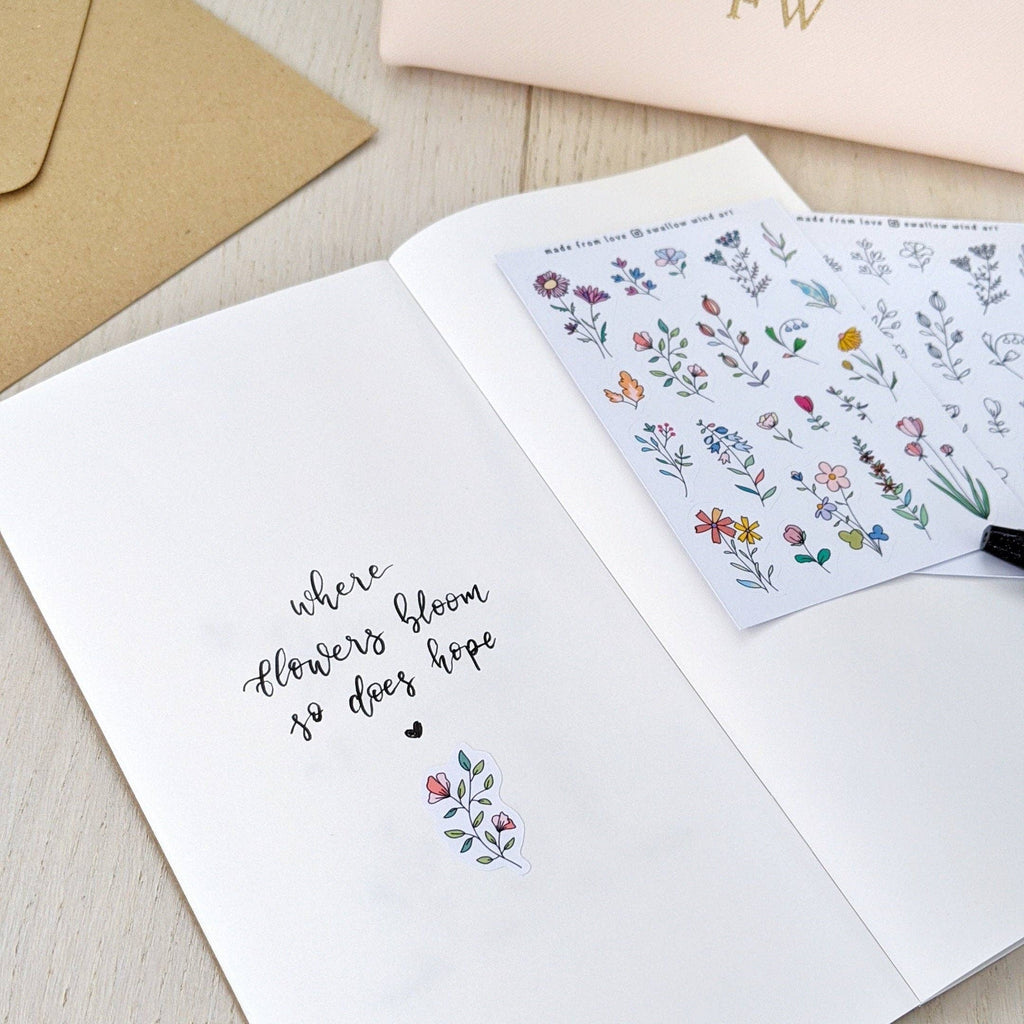 Sticker Sheet - Wildflowers and Leaves v2