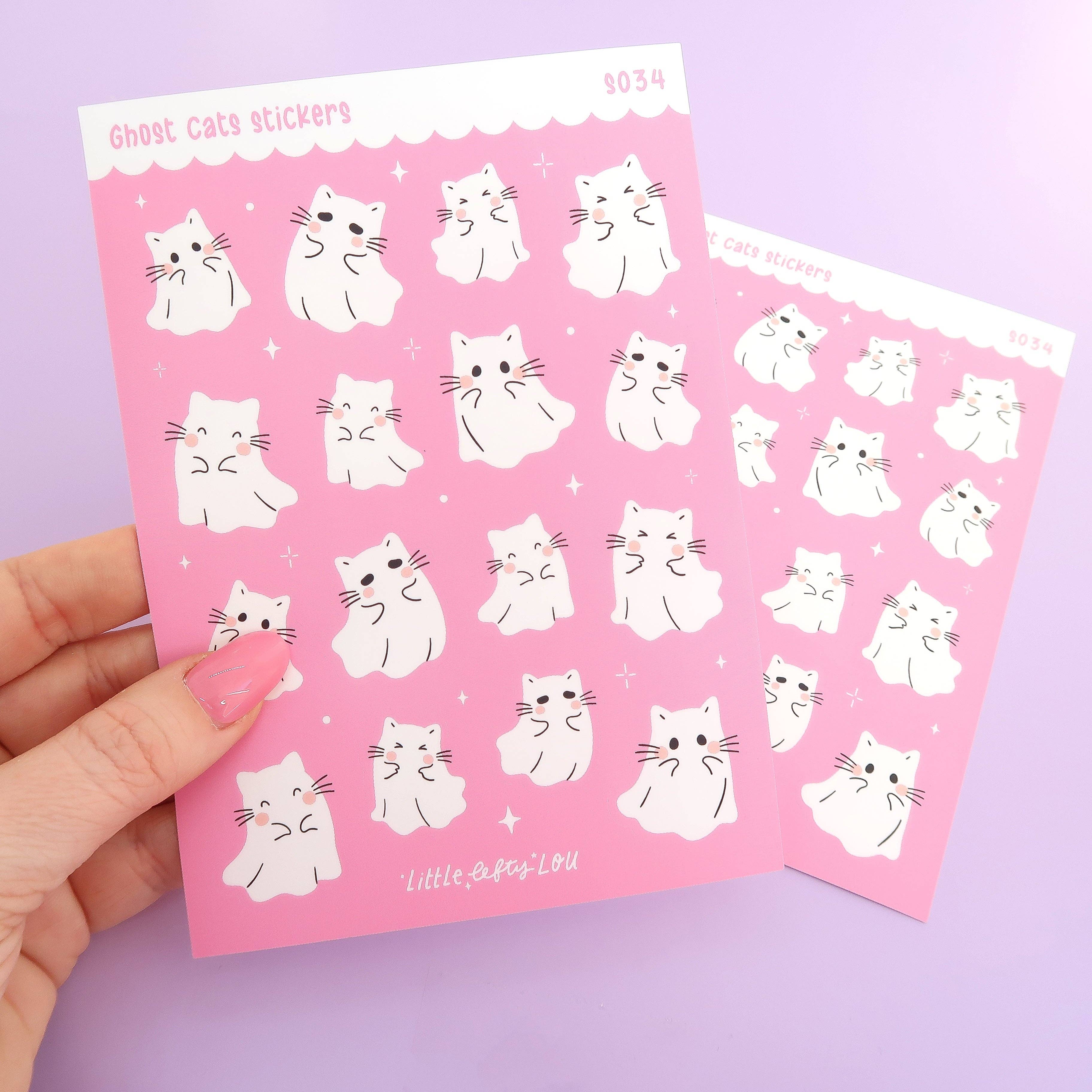 Ghost Cats Waterproof Stickers