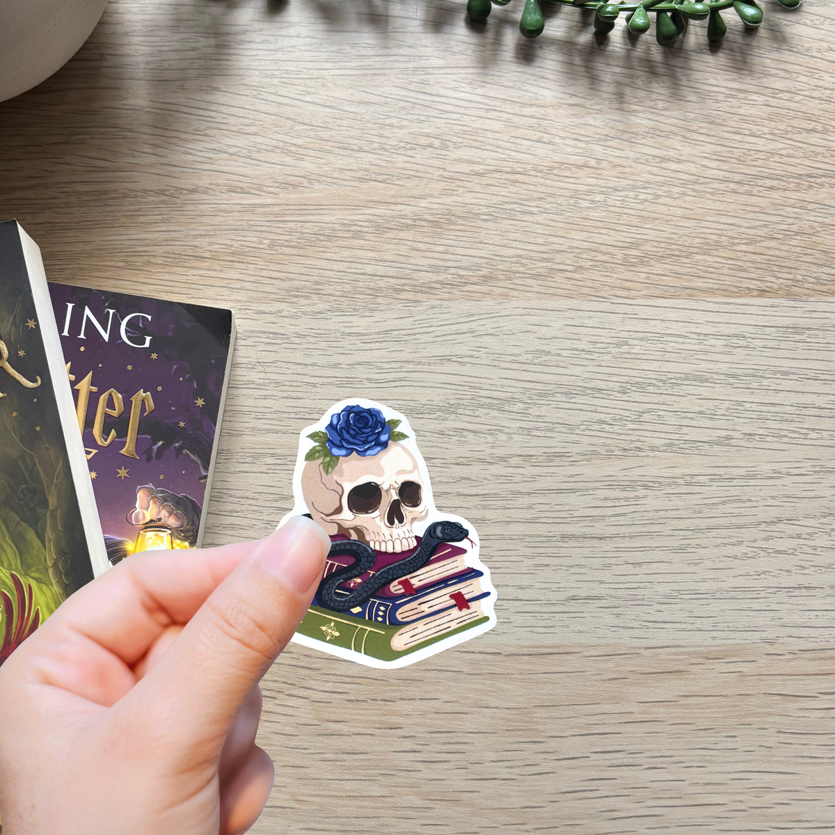 Skull Books Sticker