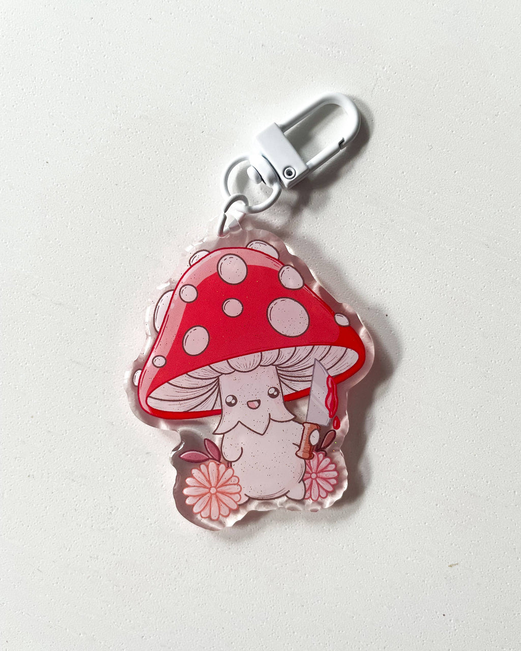 Mushroom Acrylic Charm | Cute Funny Floral Keychain