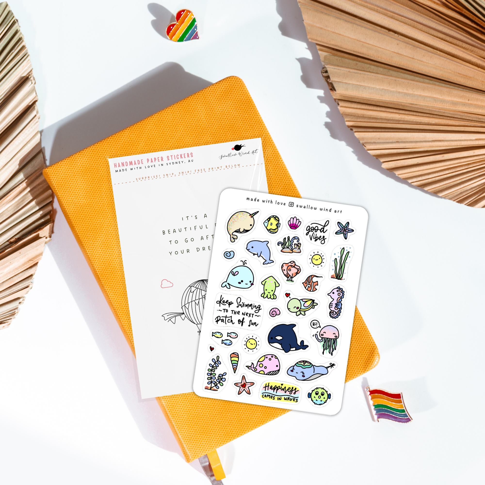 Sticker Sheet - Under The Sea, Ocean Animal Journal Stickers