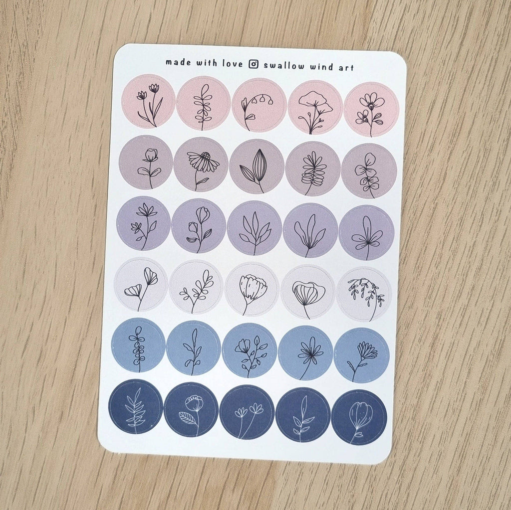 Sticker Sheet - Mini Round Dot Bullet Journal Stickers