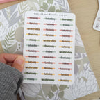 Sticker Sheet - Functional Day of the Week, Bloom