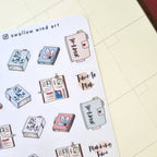 Sticker Sheet - Books & Flowers Aesthetic Planner Stickers