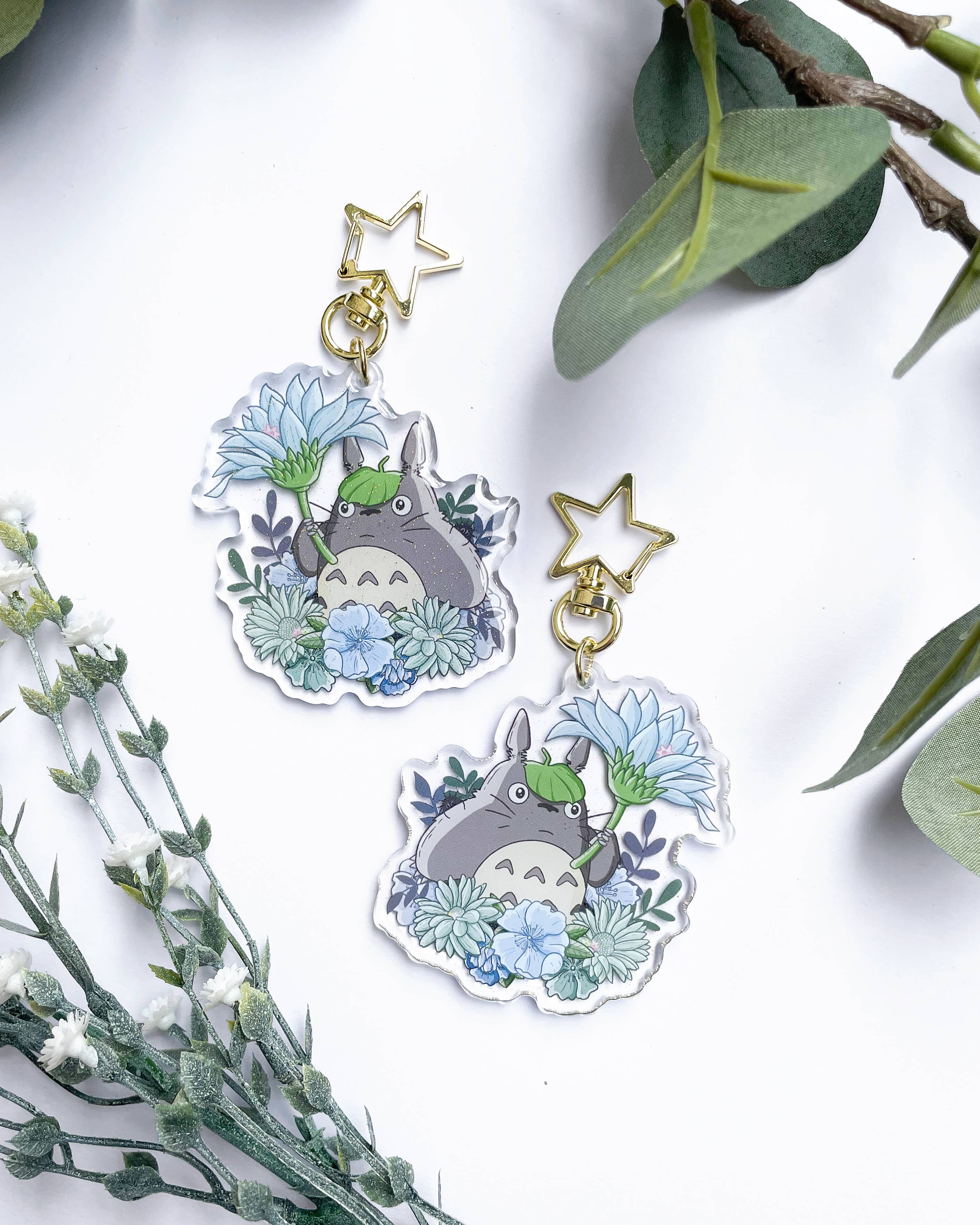 Forest Spirit Acrylic Charm | Anime Floral Keychain