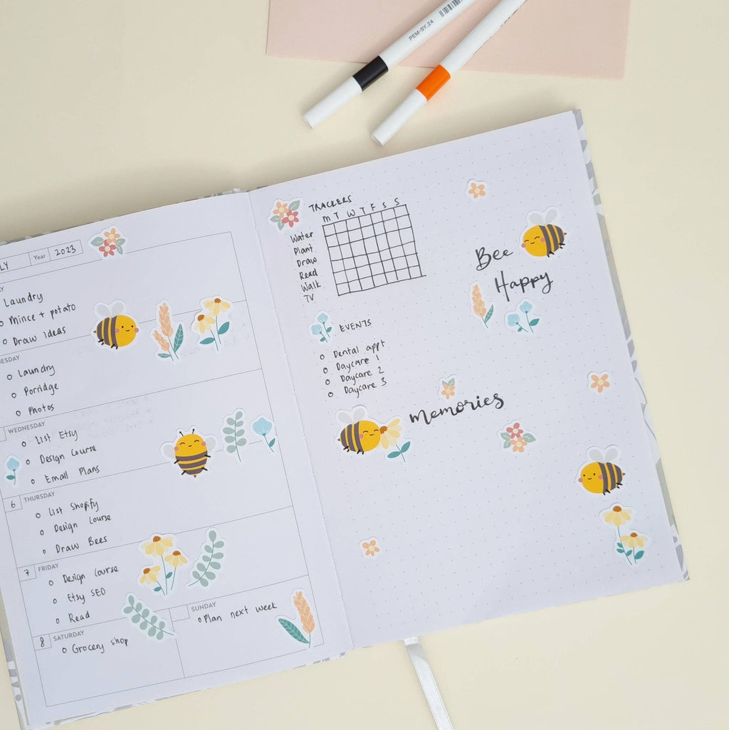 Sticker Sheet - Bees in a Garden