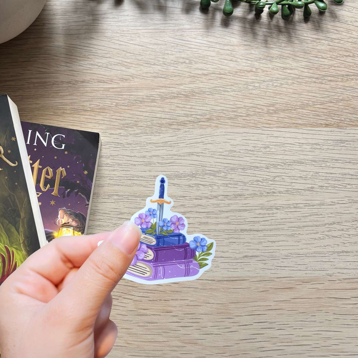 Fantasy Bookstack Sticker