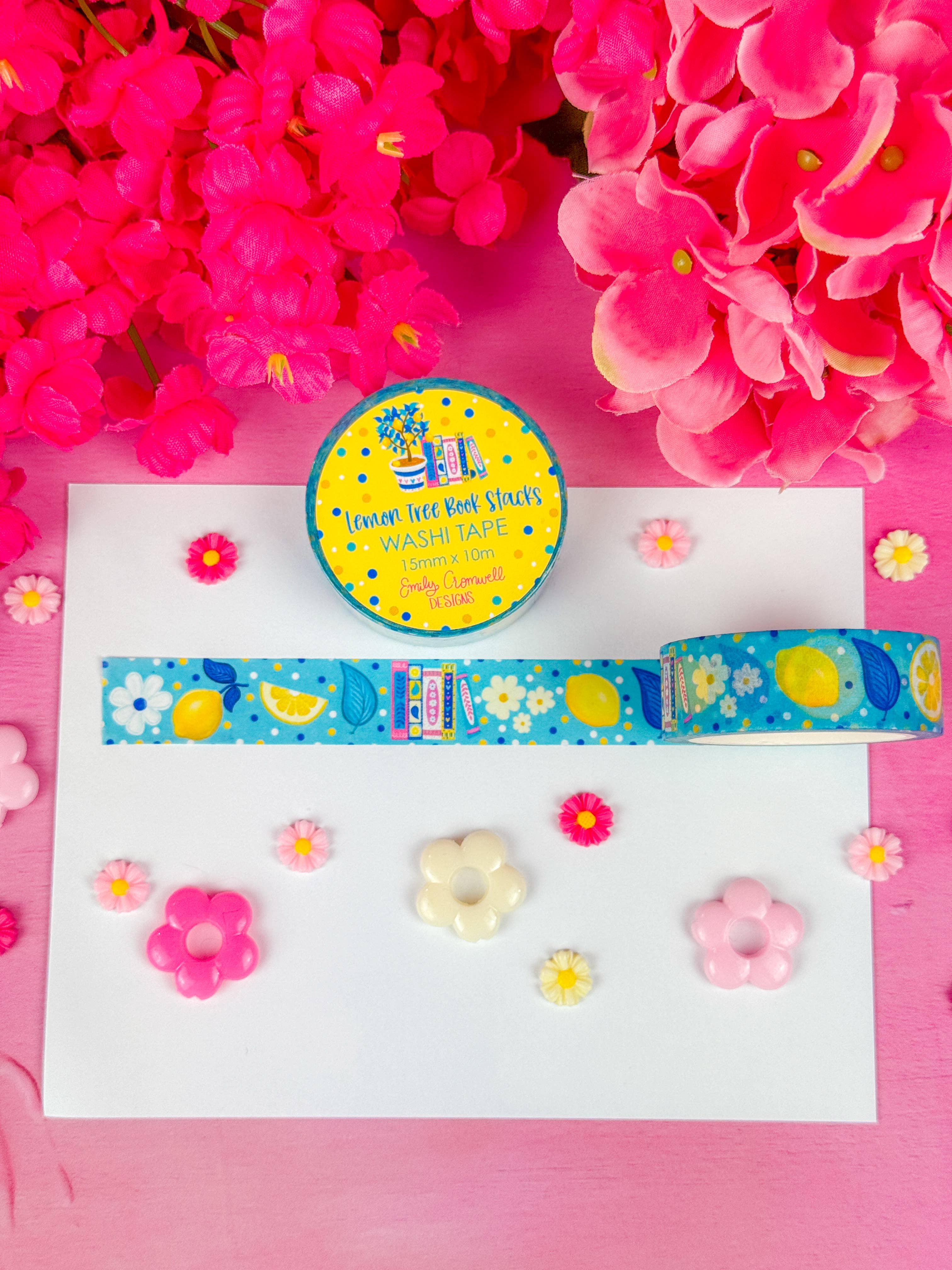 Lemon Tree Book Stacks Washi Tape