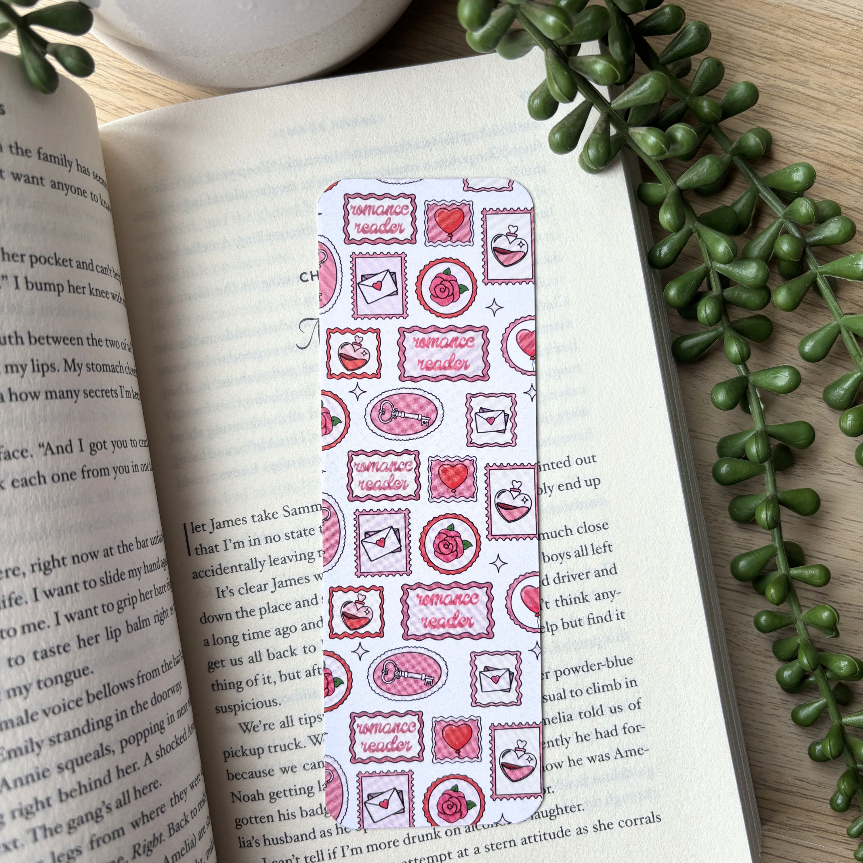Romance Reader Stamps Traditional Bookmark