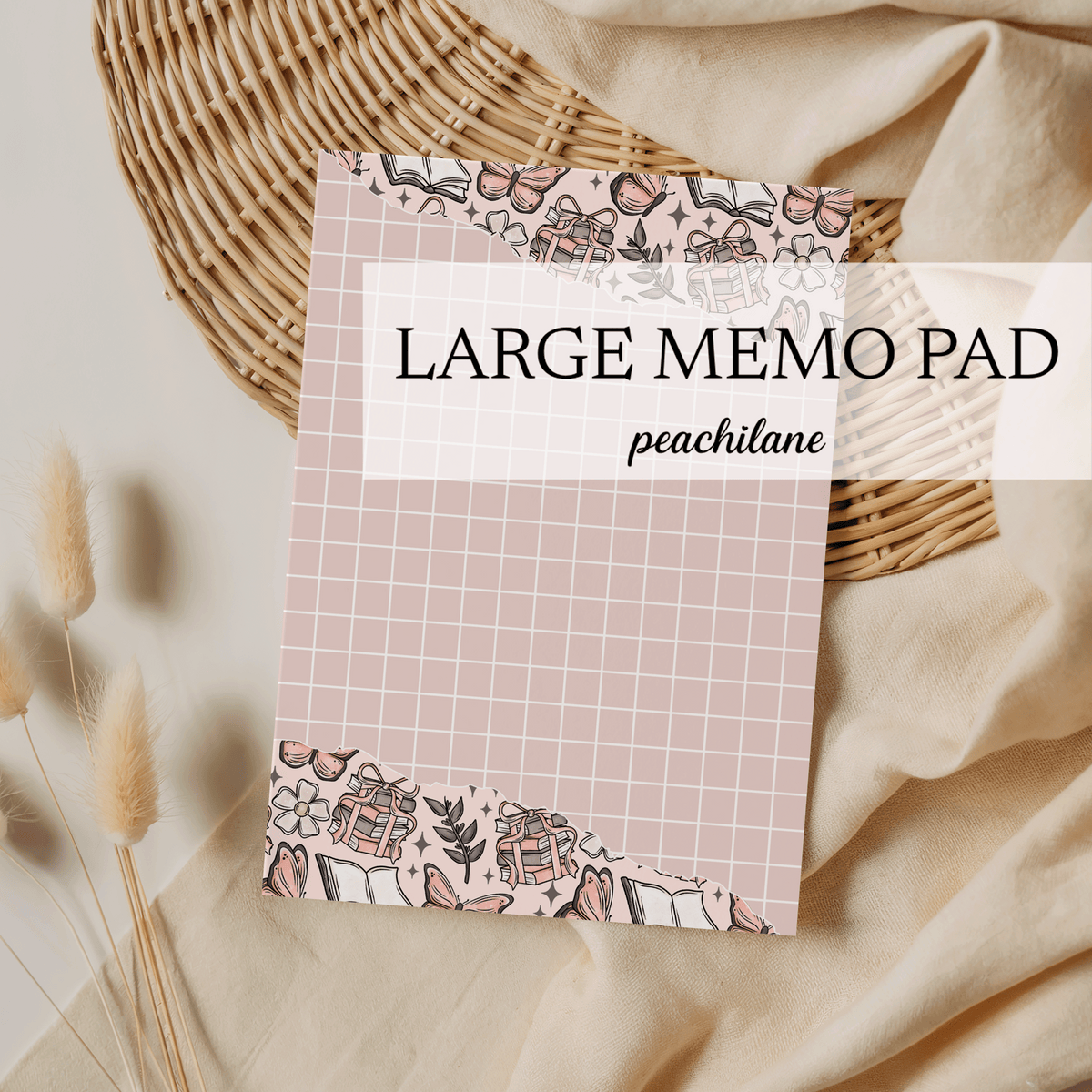 Butterflies and Books Large Memo Pad