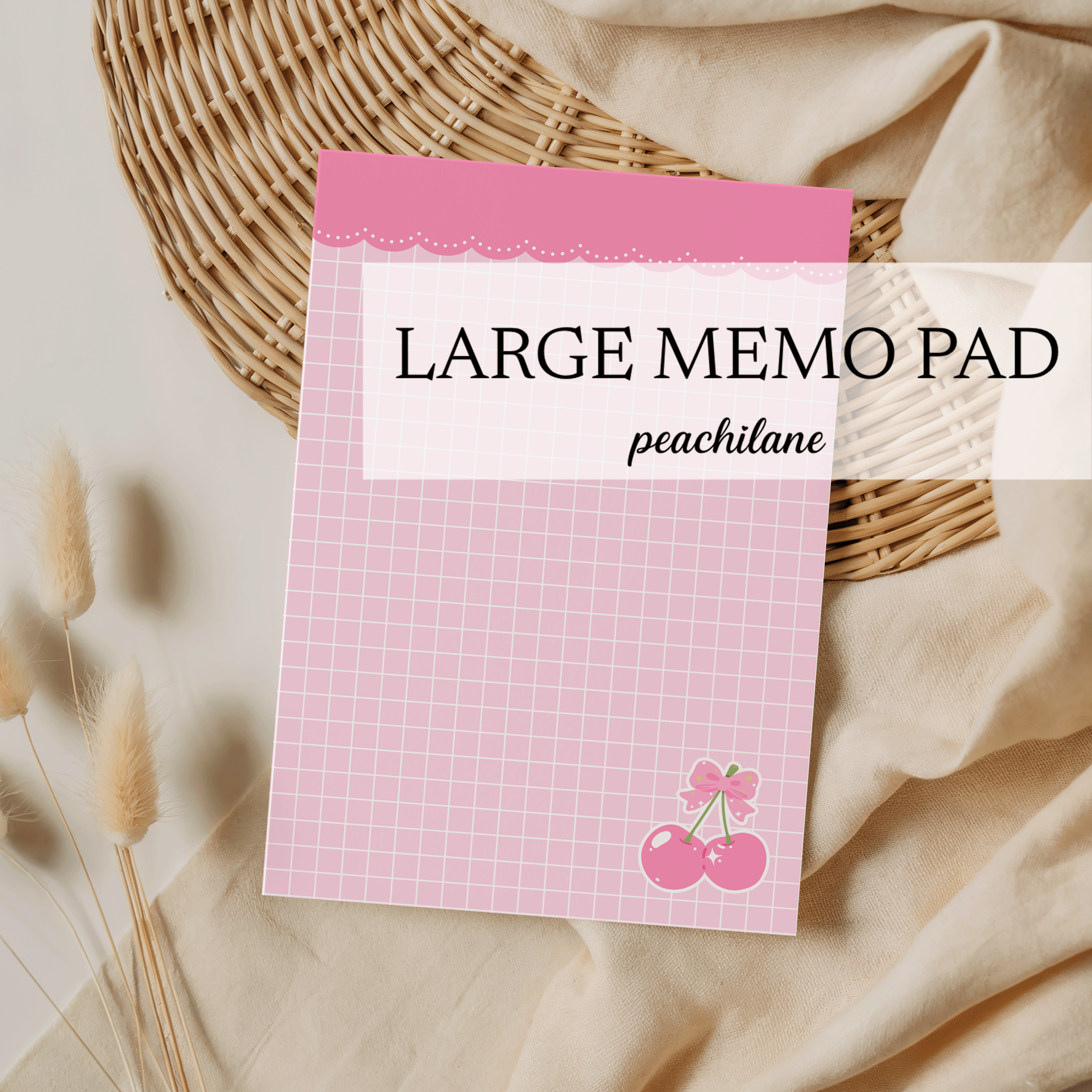 Pink Cherry Large Memo Pad