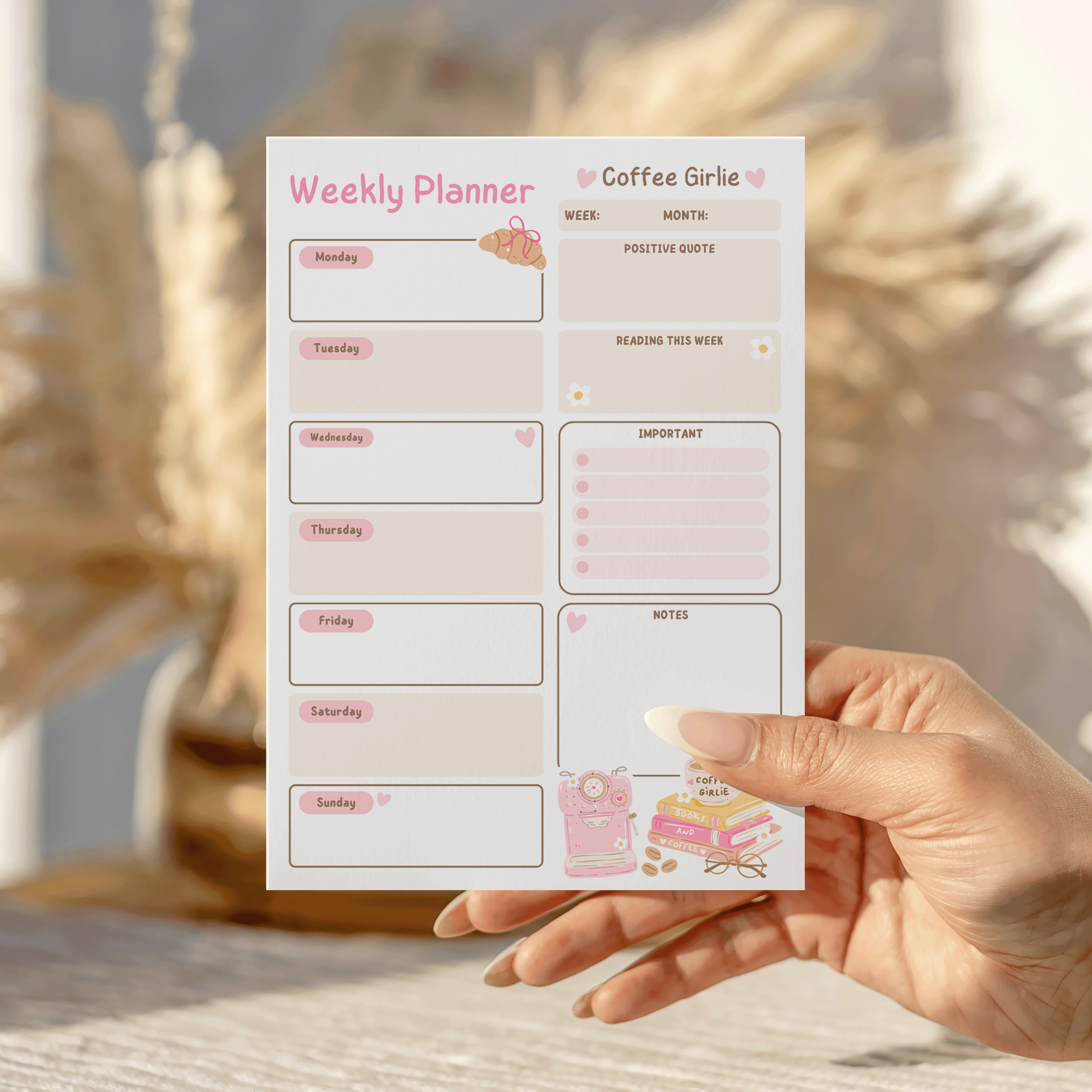 Coffee Girlie Weekly Notepad