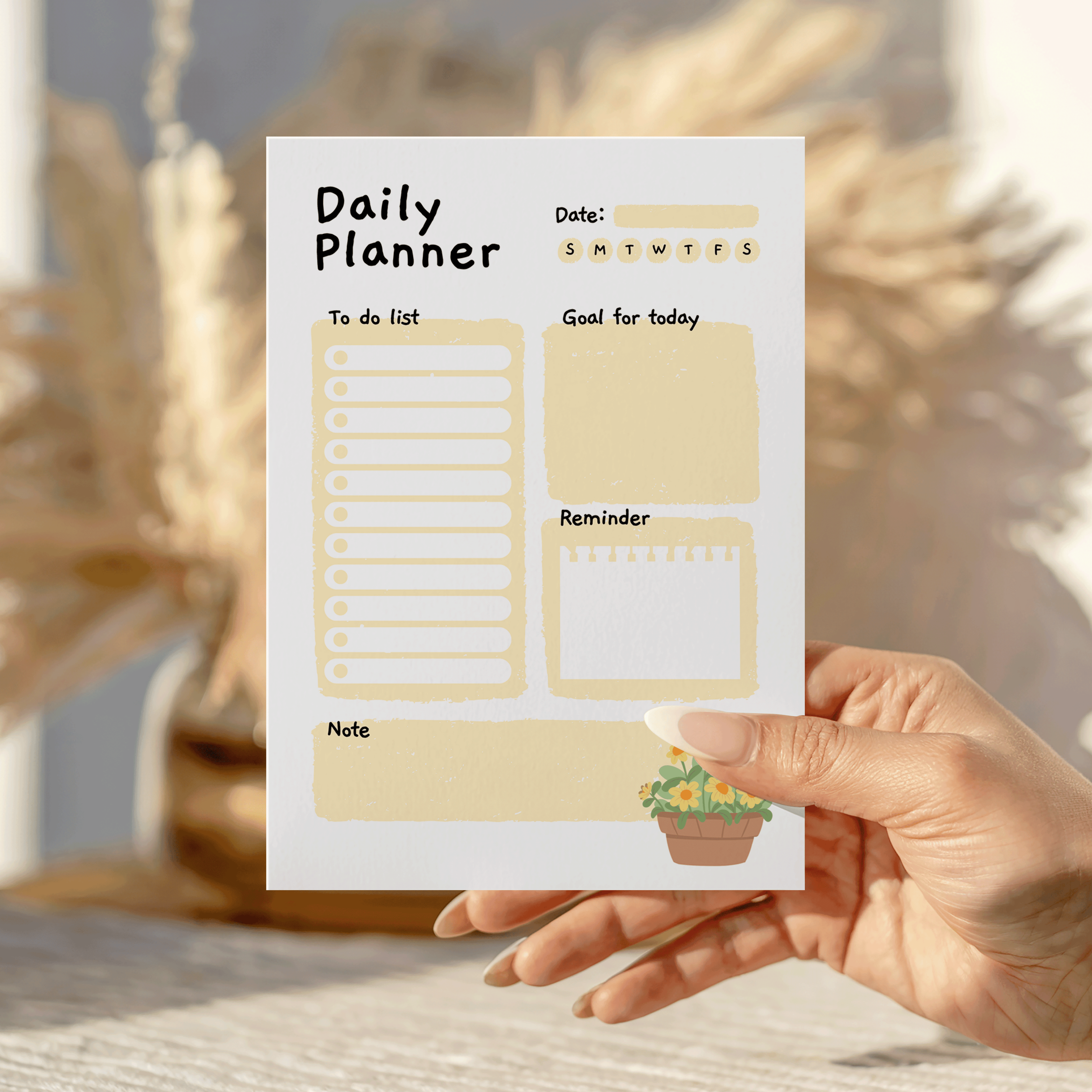 Daily Planner Flower Notepad