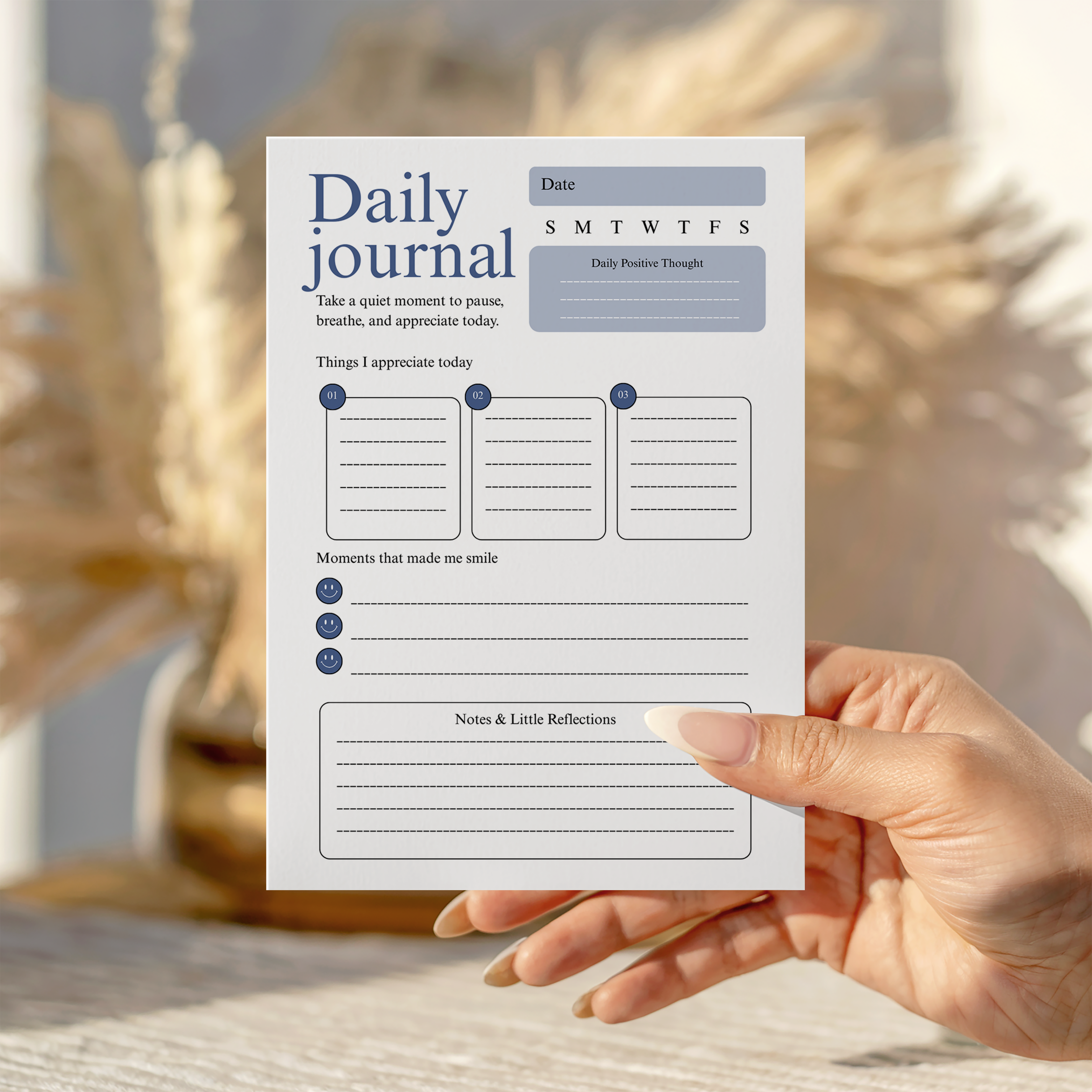 Blue Daily Journal Notepad