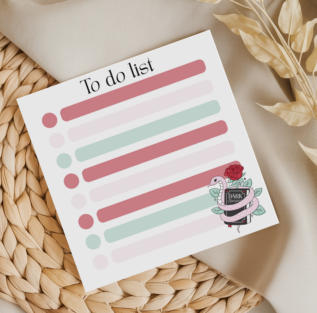 Dark Romance To Do list Memo Pad
