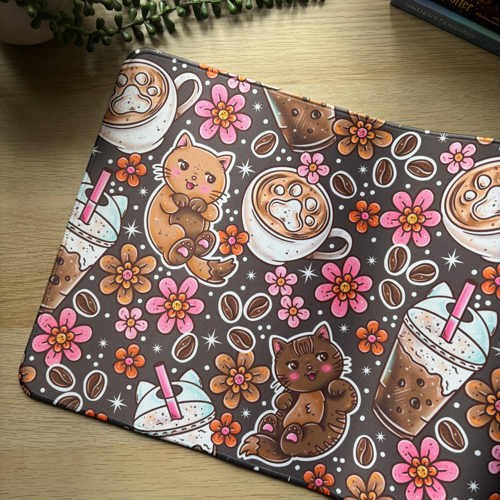 Coffee Cat Desk Mat - PRE ORDER