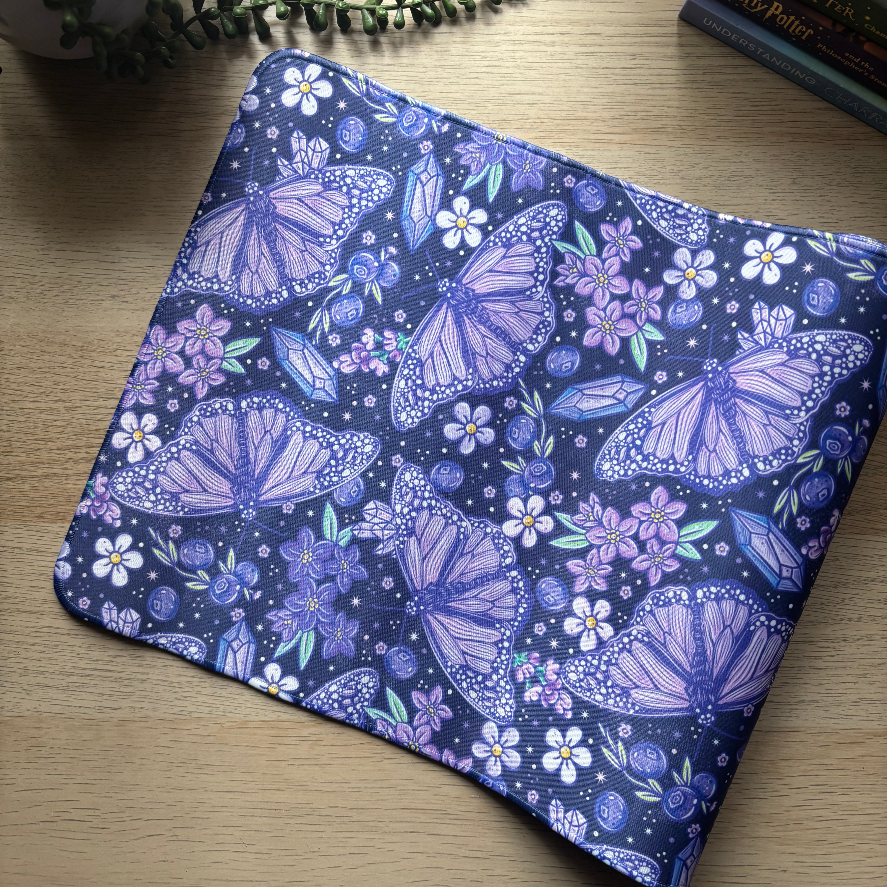 Purple Butterfly Desk Mat
