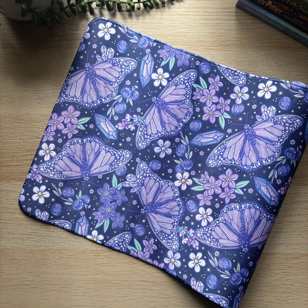 Purple Butterfly Desk Mat - PRE ORDER