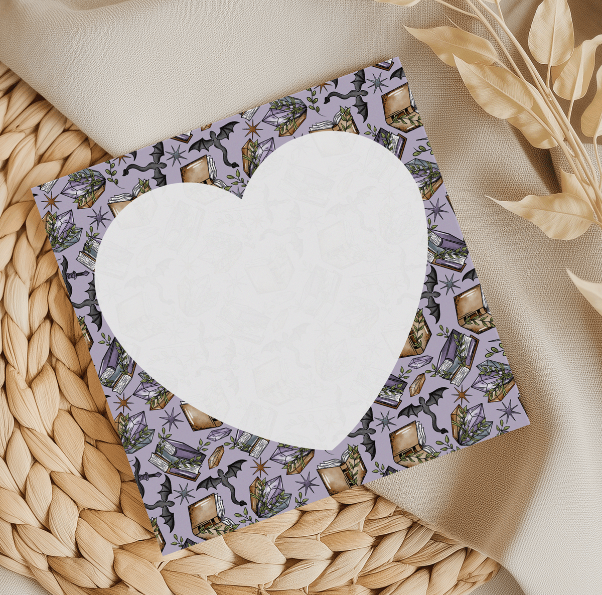 Fantasy Purple Heart Memo Pad