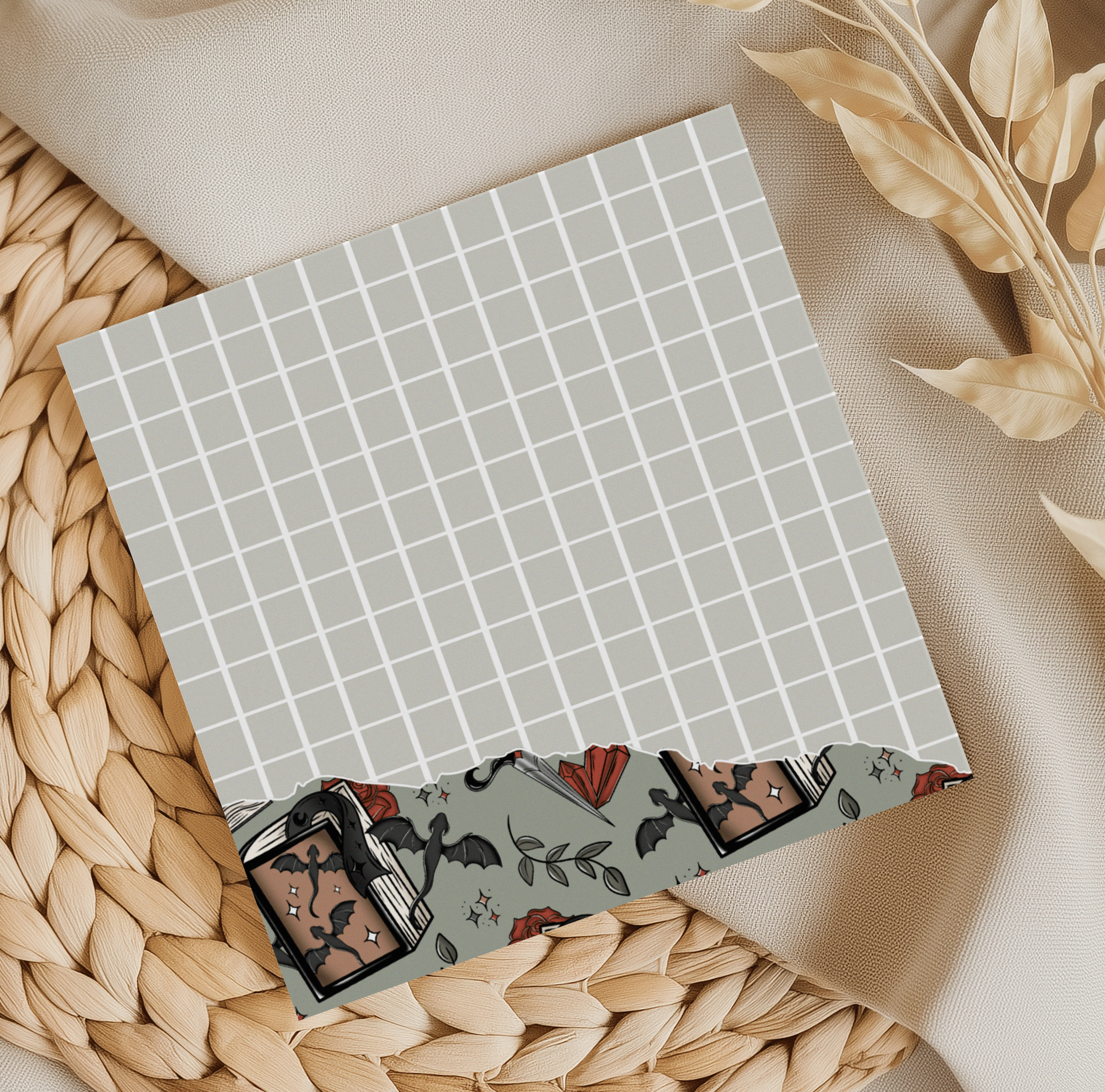 Fantasy World Grid Memo Pad