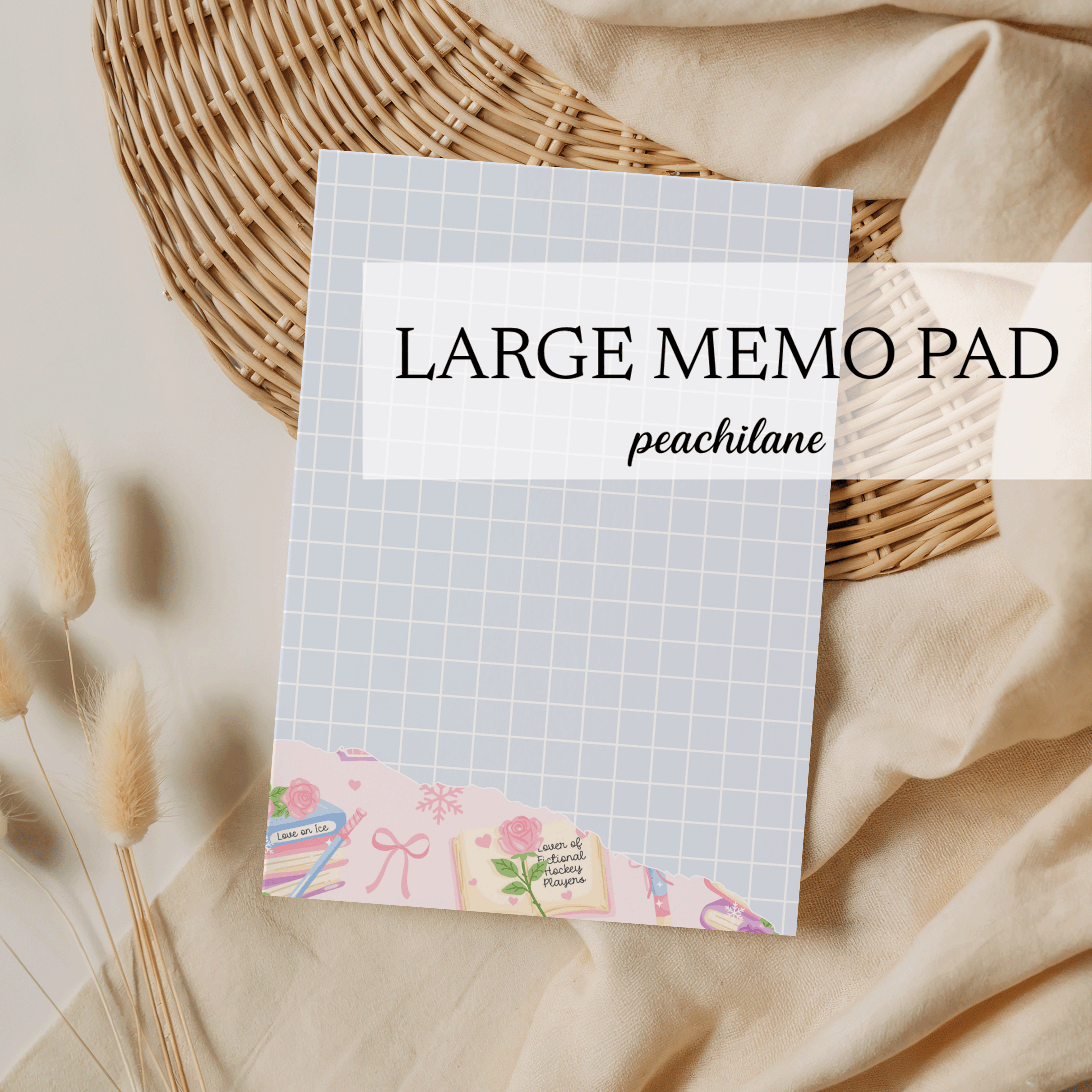 Hockey Romance Large Memo Pad
