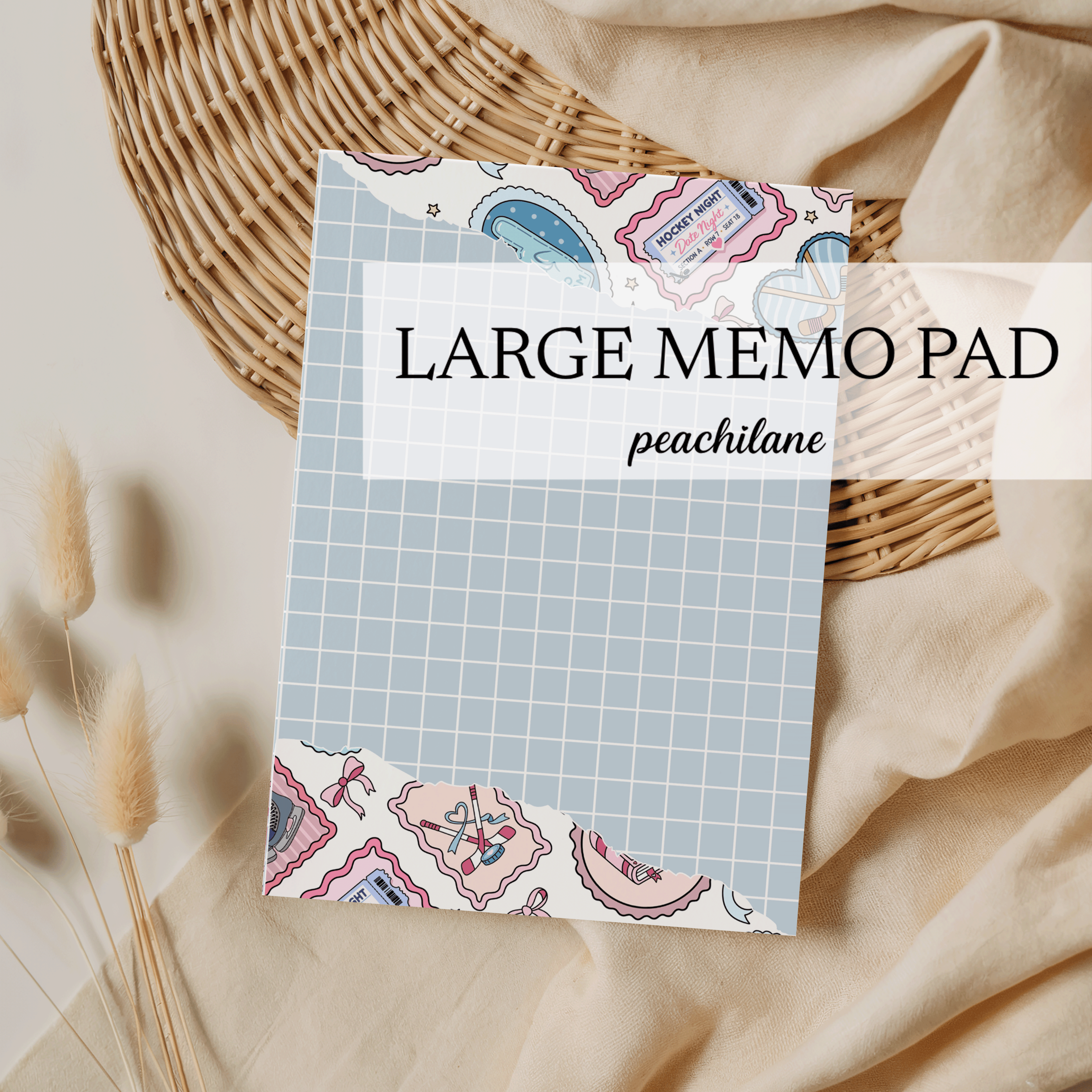 Hockey Romance Large Memo Pad