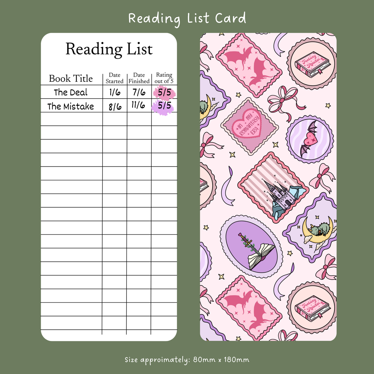 Romantasy Stamps  - Reading List