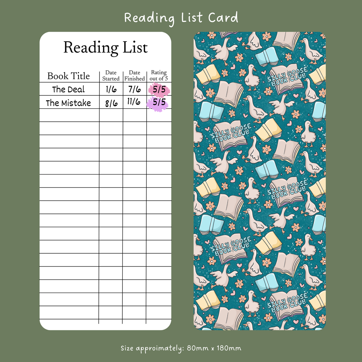 Silly goose - Reading List