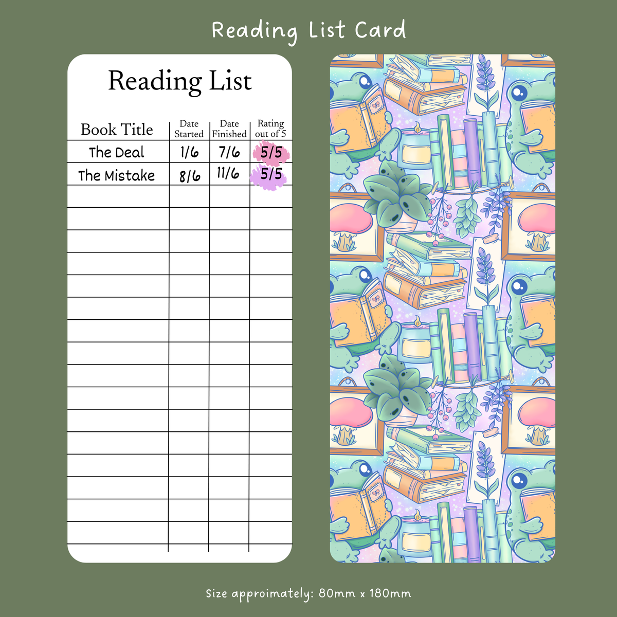 Reading frogs  - Reading List