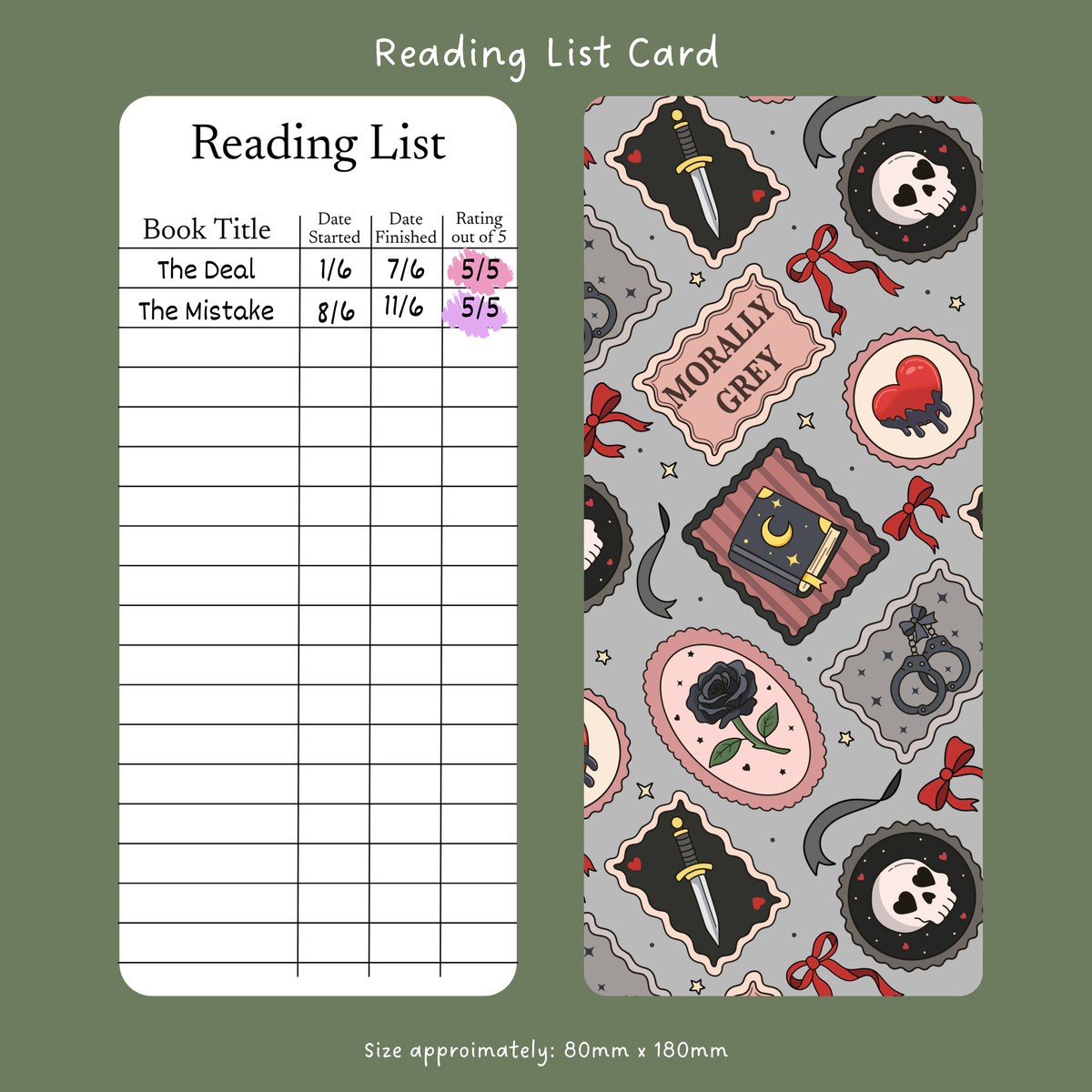 Dark Romance Stamps - Reading List