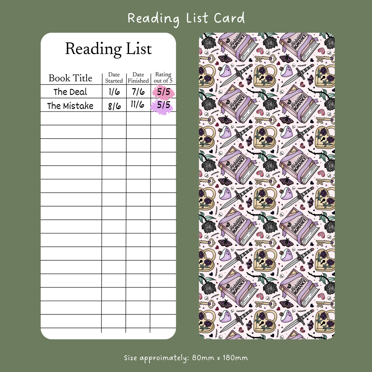 Forbidden romance  - Reading List
