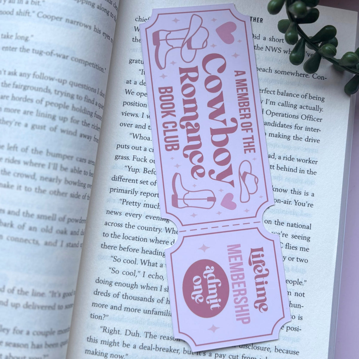 Cowboy Romance Book Club Deluxe Bookmark