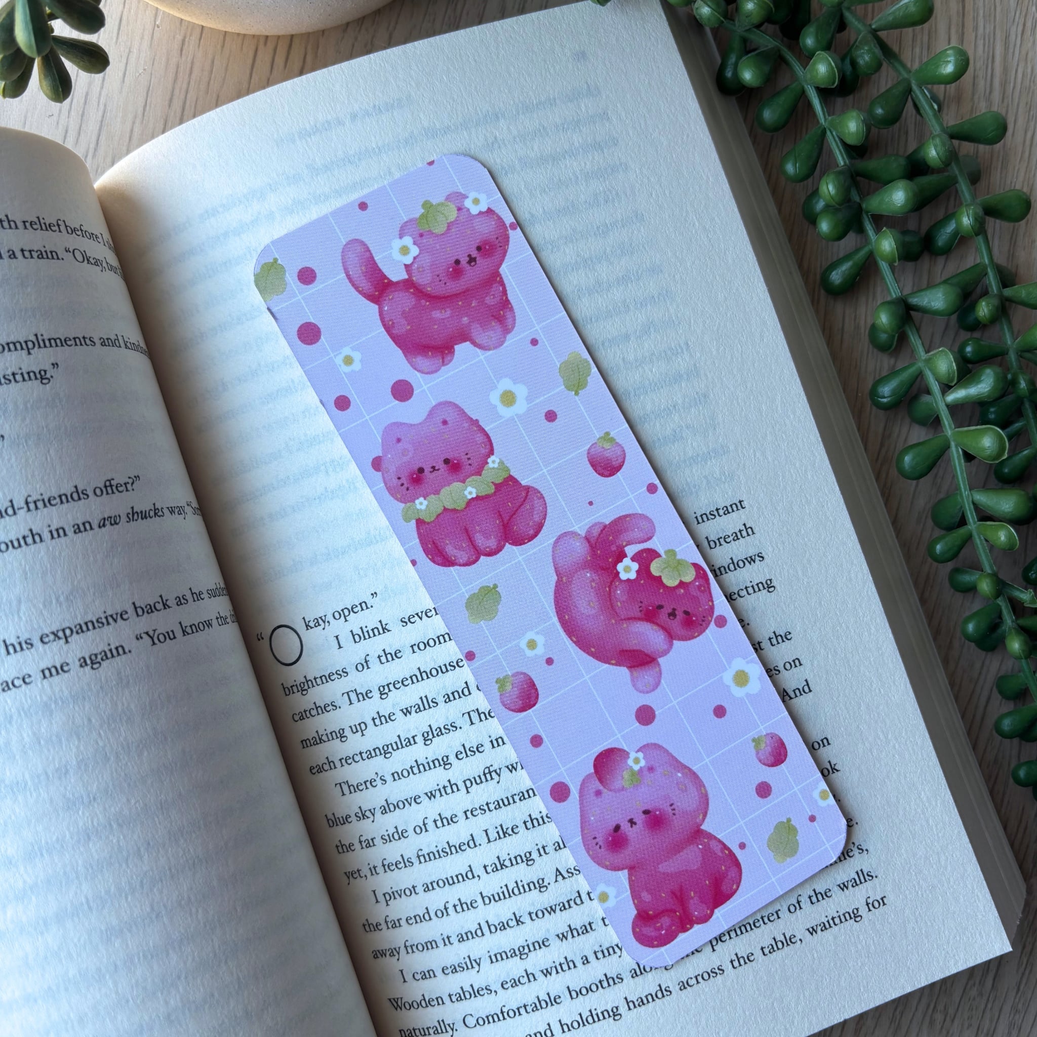 Strawberry cat Traditional Bookmark