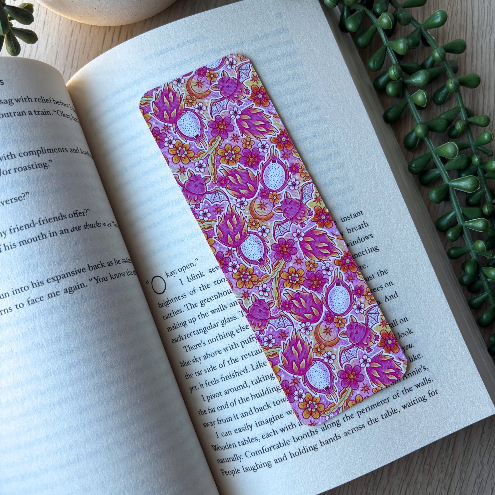 Pink Bat Traditional Bookmark
