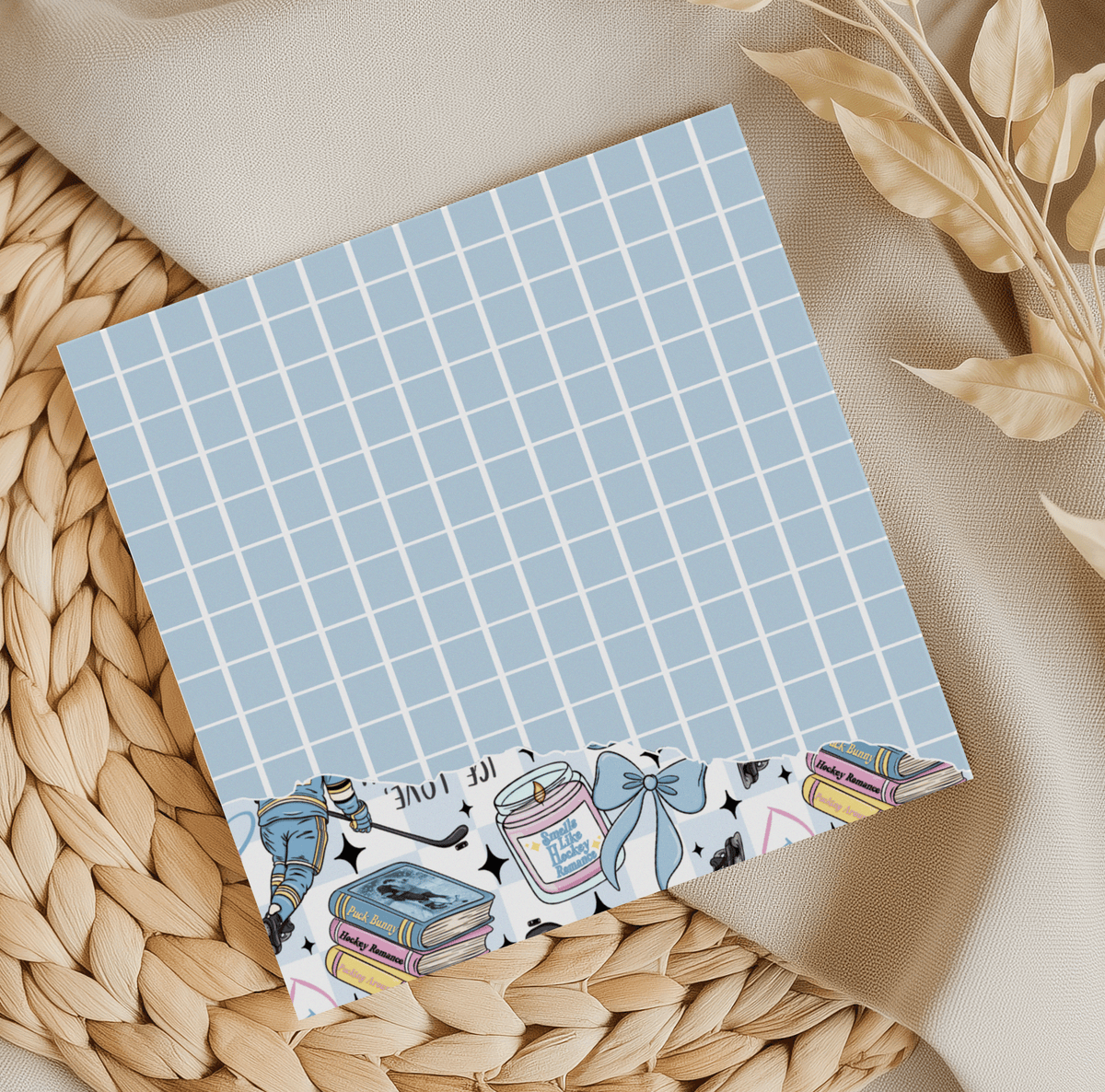 Ice Love Hockey Grid Memo Pad