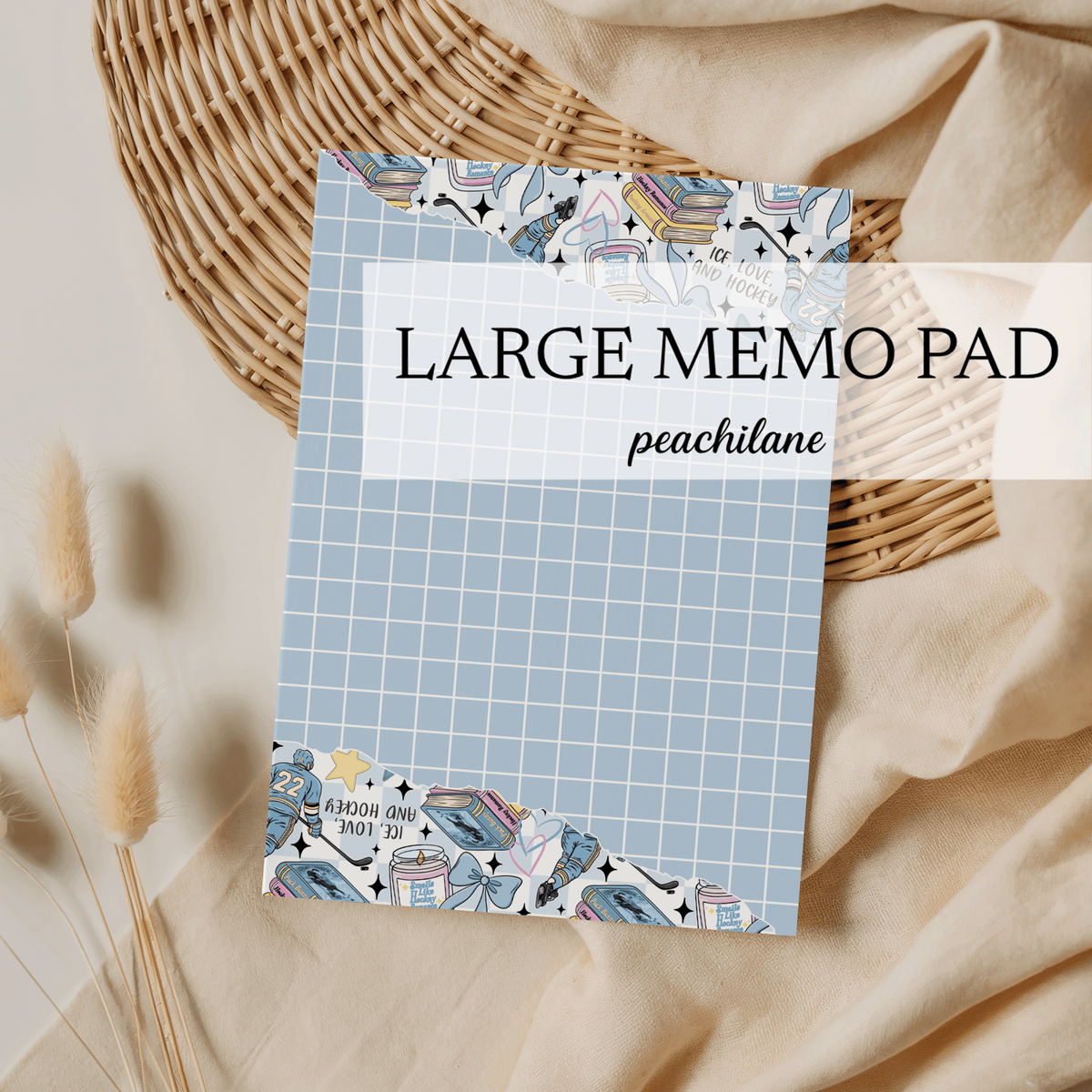 Ice, Love Hockey Large Memo Pad