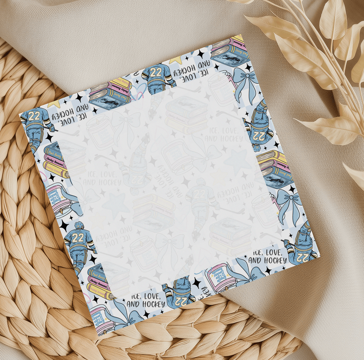 Ice Love Hockey Square Memo Pad