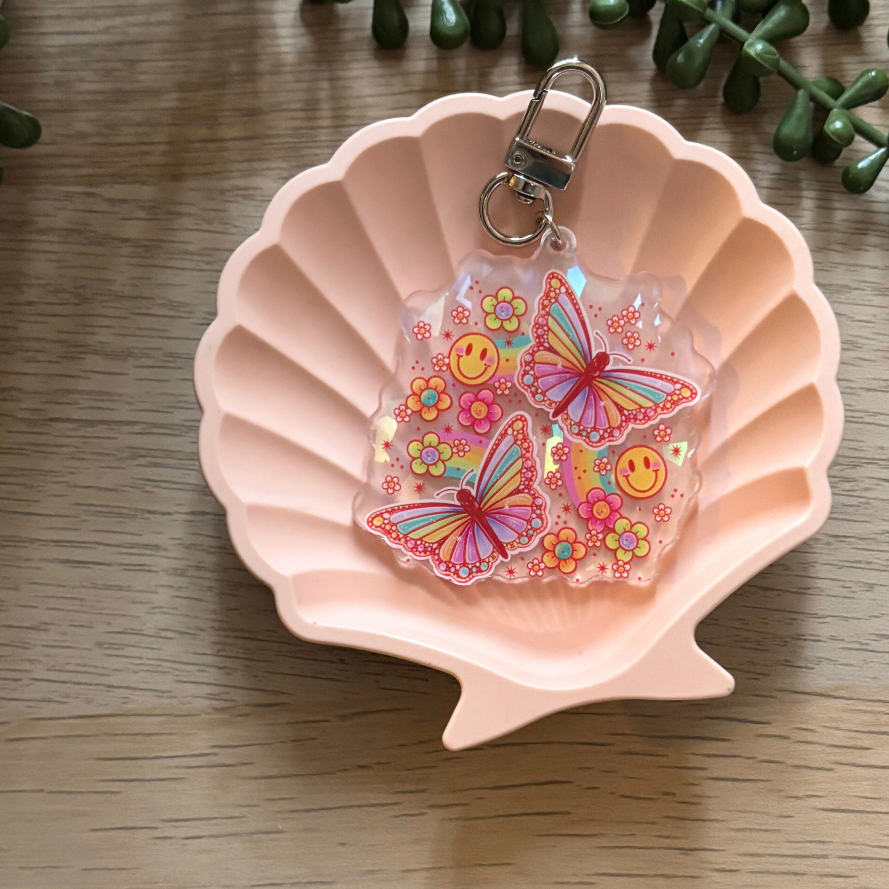 Smiley Rainbow Keyring